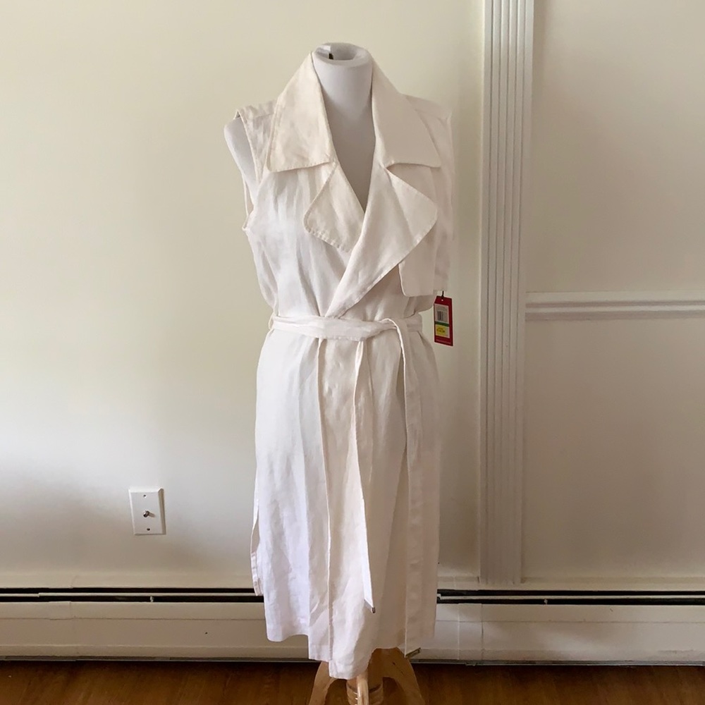 Vince Camuto off white cotton wrap dress